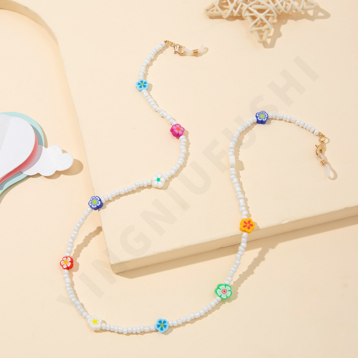 Trendy Crystal Flower Fruit An - Mask Chain Holder review and price