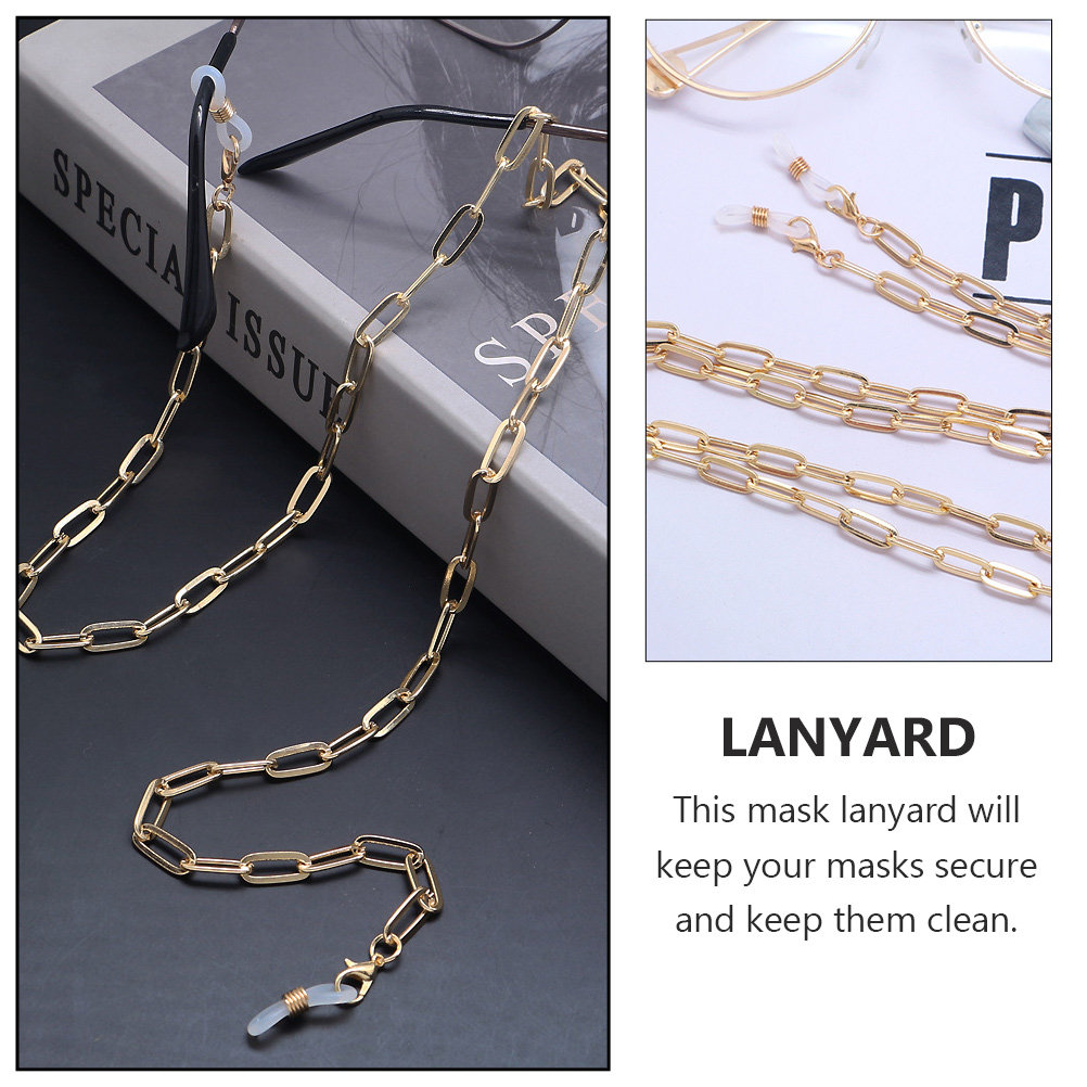 Metal Gold Paperclip Link Eyeg - Mask Chain Holder review and price