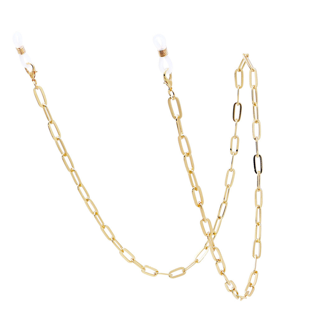 Metal Gold Paperclip Link Eyeg - Mask Chain Holder review and price